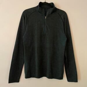 Lululemon Men size Medium Metal Vent Tech Gray Blue Quarter Zip Pullover Jacket